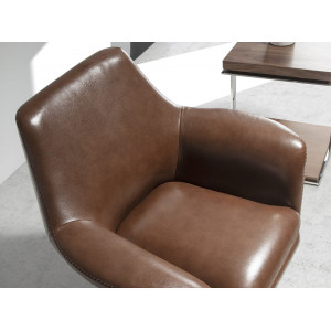 ROSSAS design bőr fotel - konyak