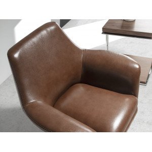 ROSSAS design bőr fotel - konyak