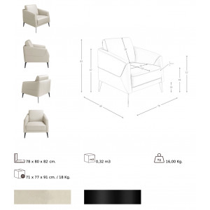 PARADA design bőr fotel - taupe