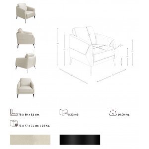PARADA design bőr fotel - taupe