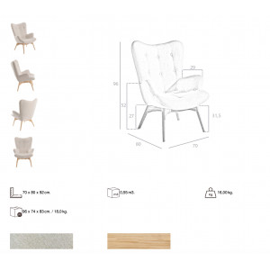 SABARIS design fotel - beige