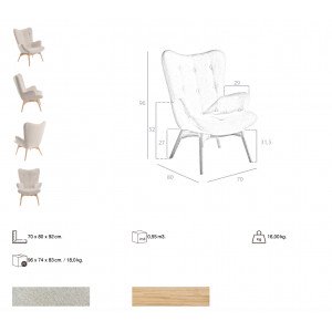 SABARIS design fotel - beige