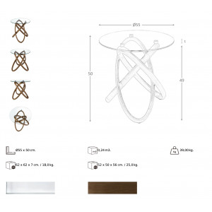 WOODEN RING prémium lerakóasztal - 55cm