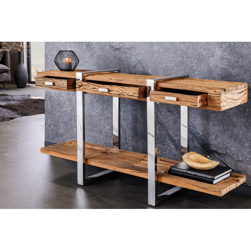 BARRACUDA STAR modern teakfa konzolasztal 140cm