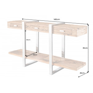 BARRACUDA STAR modern teakfa konzolasztal 140cm