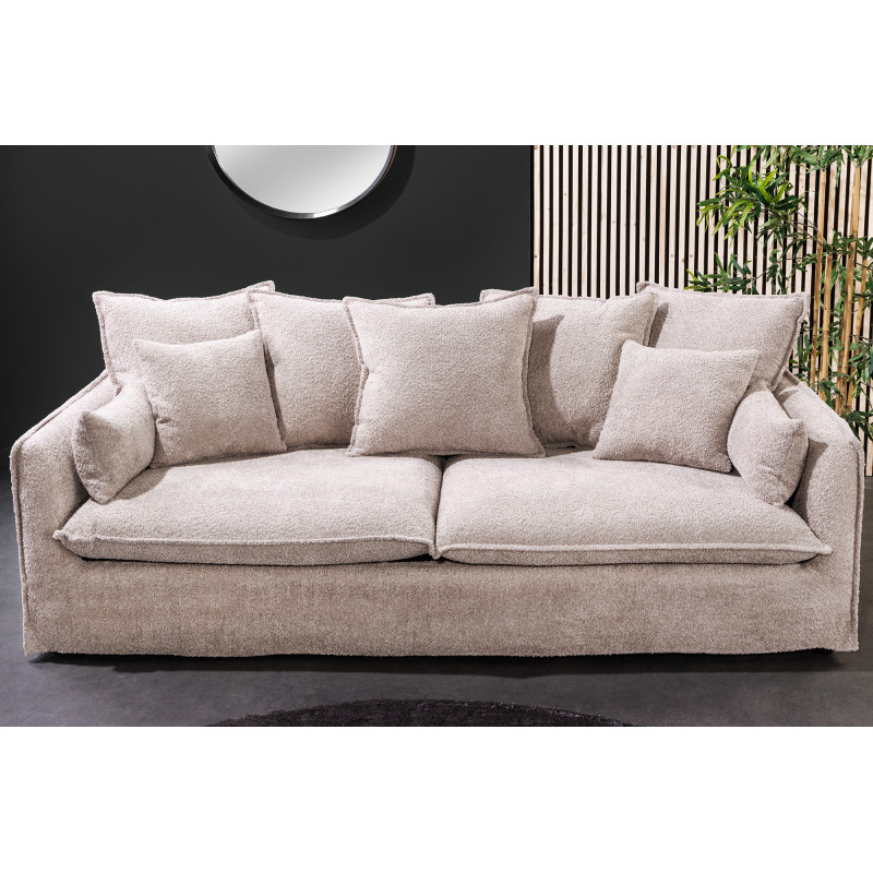 HEAVEN modern 3 személyes kanapé - beige bouclé