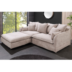 HEAVEN modern 3 személyes kanapé - beige bouclé
