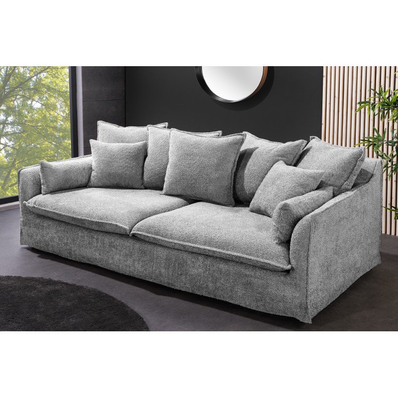 HEAVEN modern 3 személyes kanapé - szürke bouclé