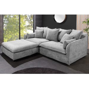 HEAVEN modern 3 személyes kanapé - szürke bouclé