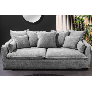 HEAVEN modern 3 személyes kanapé - szürke bouclé