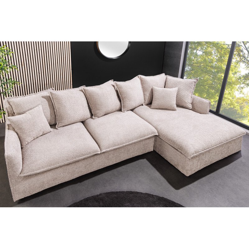 HEAVEN modern  sarokkanapé - beige bouclé - 255cm