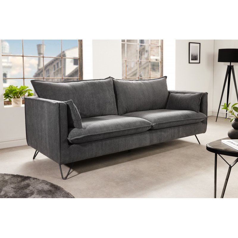 ROCCO exkluzív kordbársony kanapé - 194cm - szürke