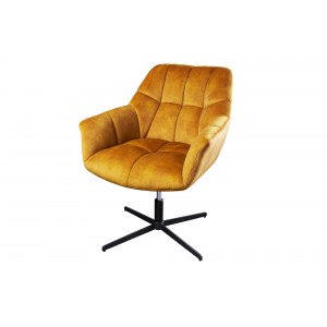 PAPILLON design bársony fotel - sárga