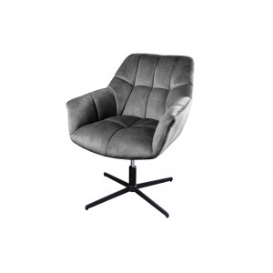 PAPILLON design bársony fotel - szürke