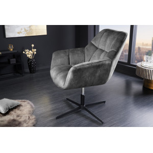 PAPILLON design bársony fotel - szürke