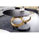 DANCING RINGS exkluzív kerámia dohányzóasztal - fekete/beige