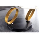 DANCING RINGS exkluzív kerámia dohányzóasztal - fekete/beige