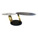 DANCING RINGS exkluzív kerámia dohányzóasztal - fekete/beige