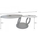 DANCING RINGS exkluzív kerámia dohányzóasztal - fekete/szürke