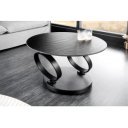 DANCING RINGS exkluzív kerámia dohányzóasztal - fekete/szürke