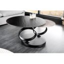 DANCING RINGS exkluzív kerámia dohányzóasztal - fekete/szürke