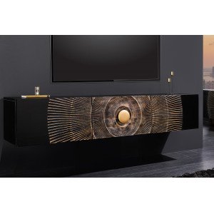GOLDEN SUNSET design mangófa fali TV-szekrény - 160cm