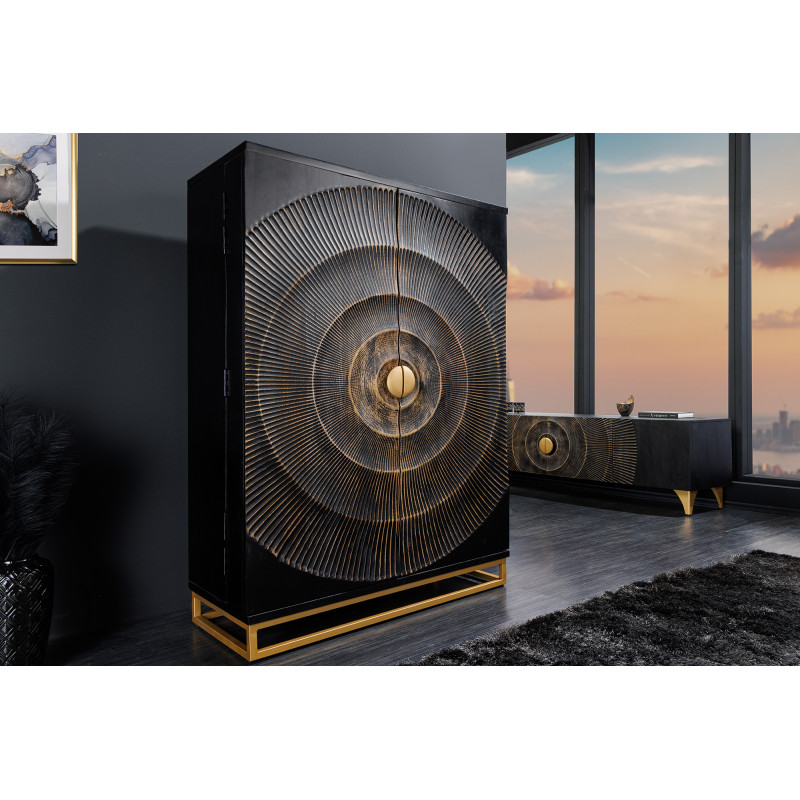 GOLDEN SUNSET exkluzív mangófa bárszekrény - 140cm