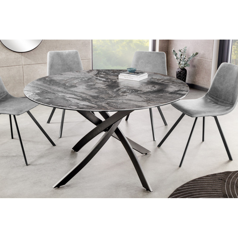 LISBOA kerek kerámia étkezőasztal - 120cm - szürke