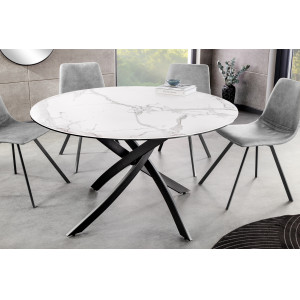 LISBOA kerek kerámia étkezőasztal - 120cm - fehér