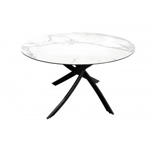LISBOA kerek kerámia étkezőasztal - 120cm - fehér