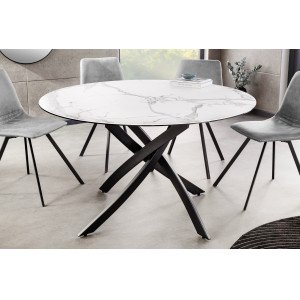 LISBOA kerek kerámia étkezőasztal - 120cm - fehér Étkezőasztalok