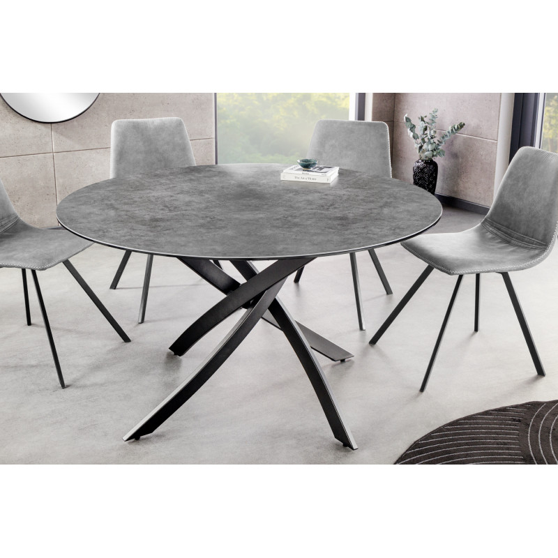 LISBOA kerek kerámia étkezőasztal - 120cm - antracit