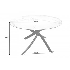 LISBOA kerek kerámia étkezőasztal - 120cm - antracit