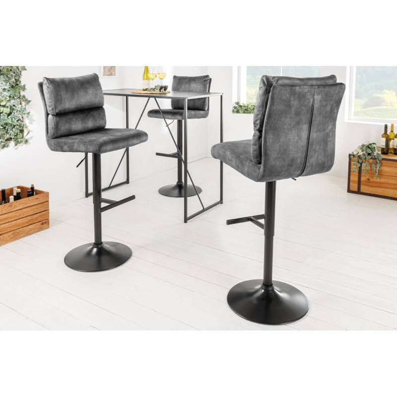 COMFORT modern bársony bárszék - antracit