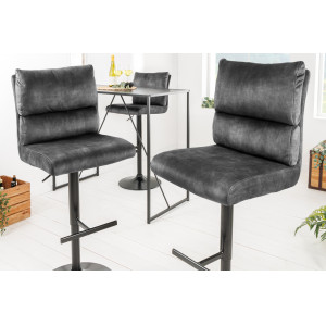 COMFORT modern bársony bárszék - antracit