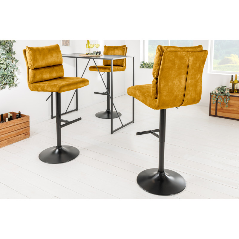 COMFORT modern bársony bárszék - okker