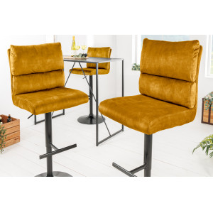 COMFORT modern bársony bárszék - okker