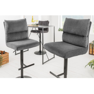 COMFORT modern kordbársony bárszék - szürke