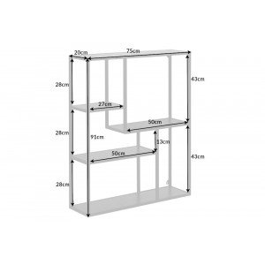 SLIM LINE modern fali polc - 90cm - antracit márvány