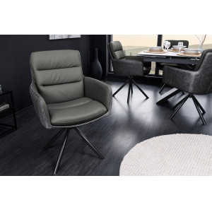 BIG GEORGE prémium bőr szék - szürke INVICTA