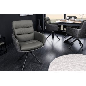 BIG GEORGE prémium bőr szék - szürke INVICTA