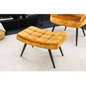 SCANDINAVIA design bársony fotel - mustár