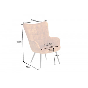 SCANDINAVIA design bársony fotel - mustár