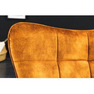 SCANDINAVIA design bársony fotel - mustár