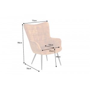 SCANDINAVIA design bársony fotel - mustár