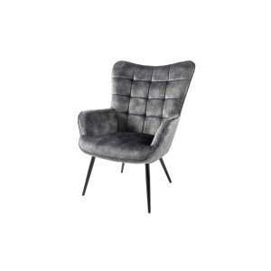 SCANDINAVIA design bársony fotel - szürke
