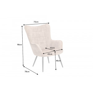 SCANDINAVIA design bársony fotel - beige