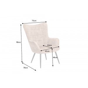SCANDINAVIA design bársony fotel - beige