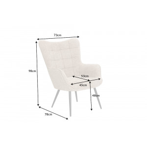 SCANDINAVIA design bouclé fotel - beige
