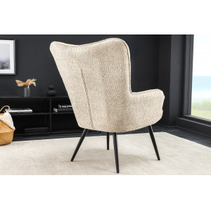 SCANDINAVIA design bouclé fotel - beige